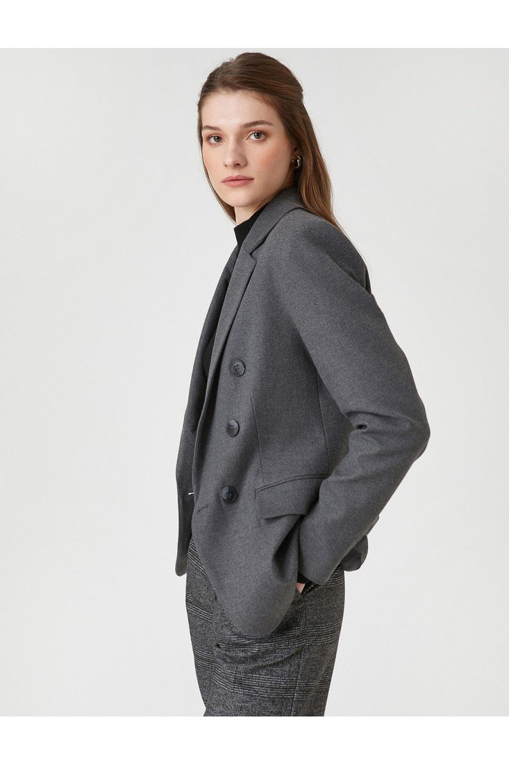 Koton Blazer - Gray - Regular fit