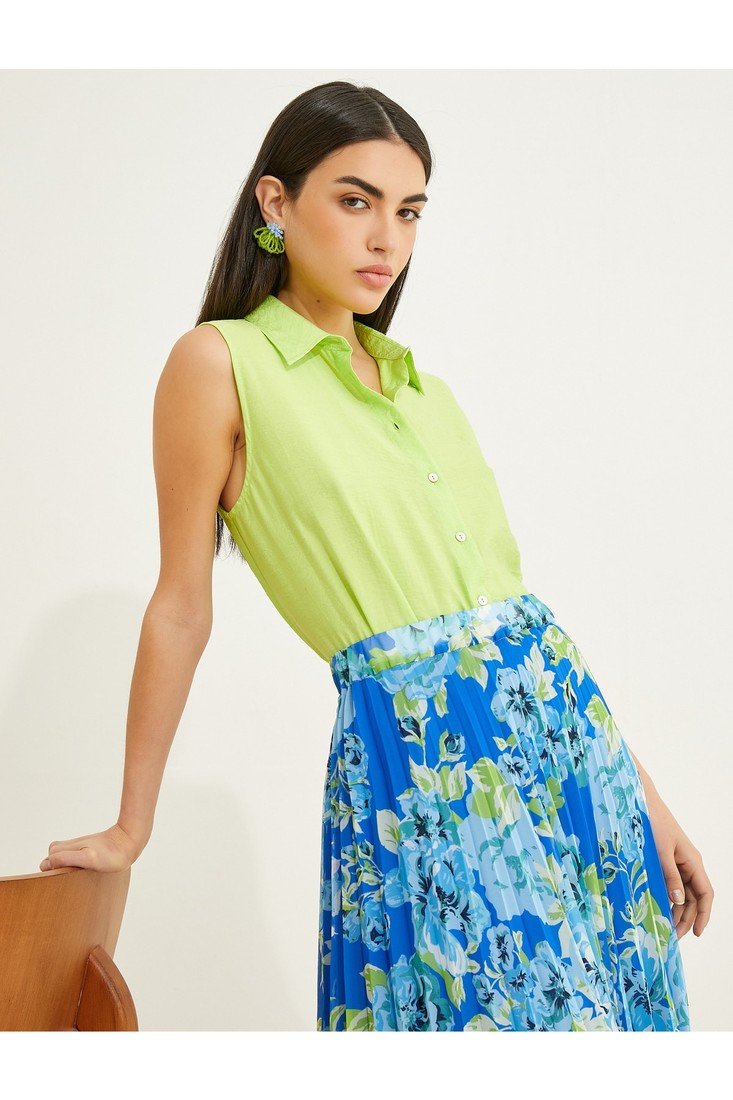 Koton Sleeveless Basic Shirt Buttoned