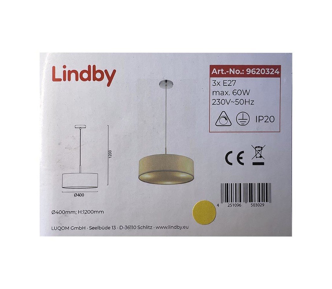 Lindby Lindby - Lustr na lanku SEBATIN 3xE27/60W/230V