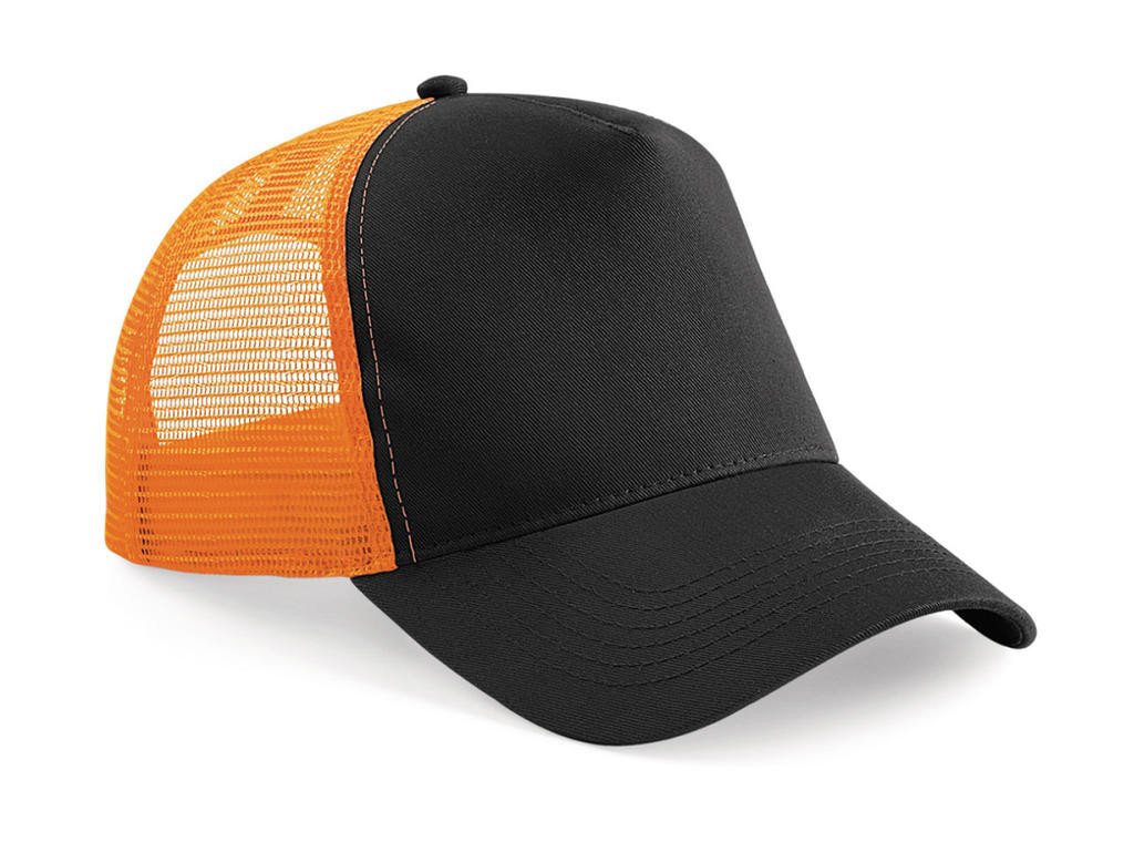 Kšiltovka Beechfield Snapback Trucker - černá-oranžová