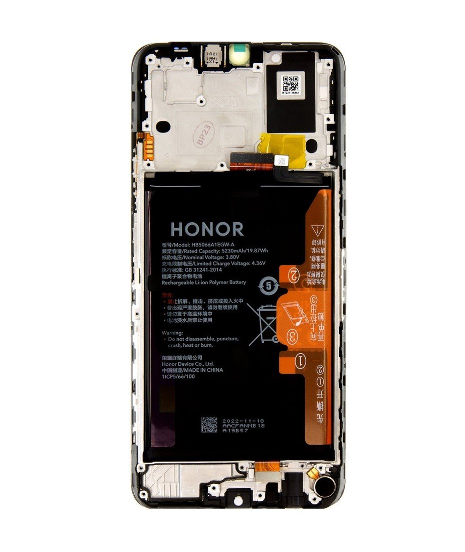 LCD + dotyk + přední kryt pro Honor X7a, black (Service Pack)