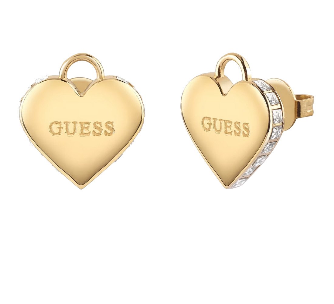 Guess Romantické pozlacené náušnice Srdíčka Falling In Love JUBE02231JWYGT/U