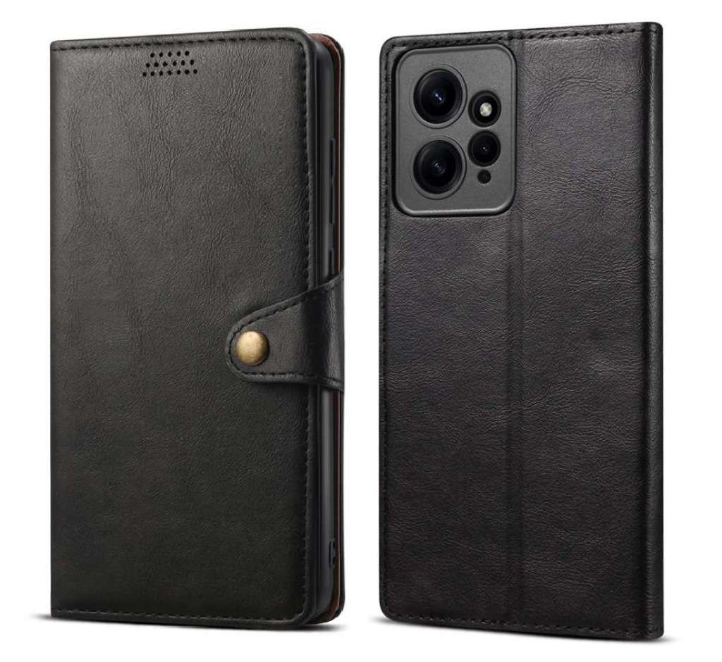Lenuo Leather flipové pouzdro pro Xiaomi Redmi Note 12, černá