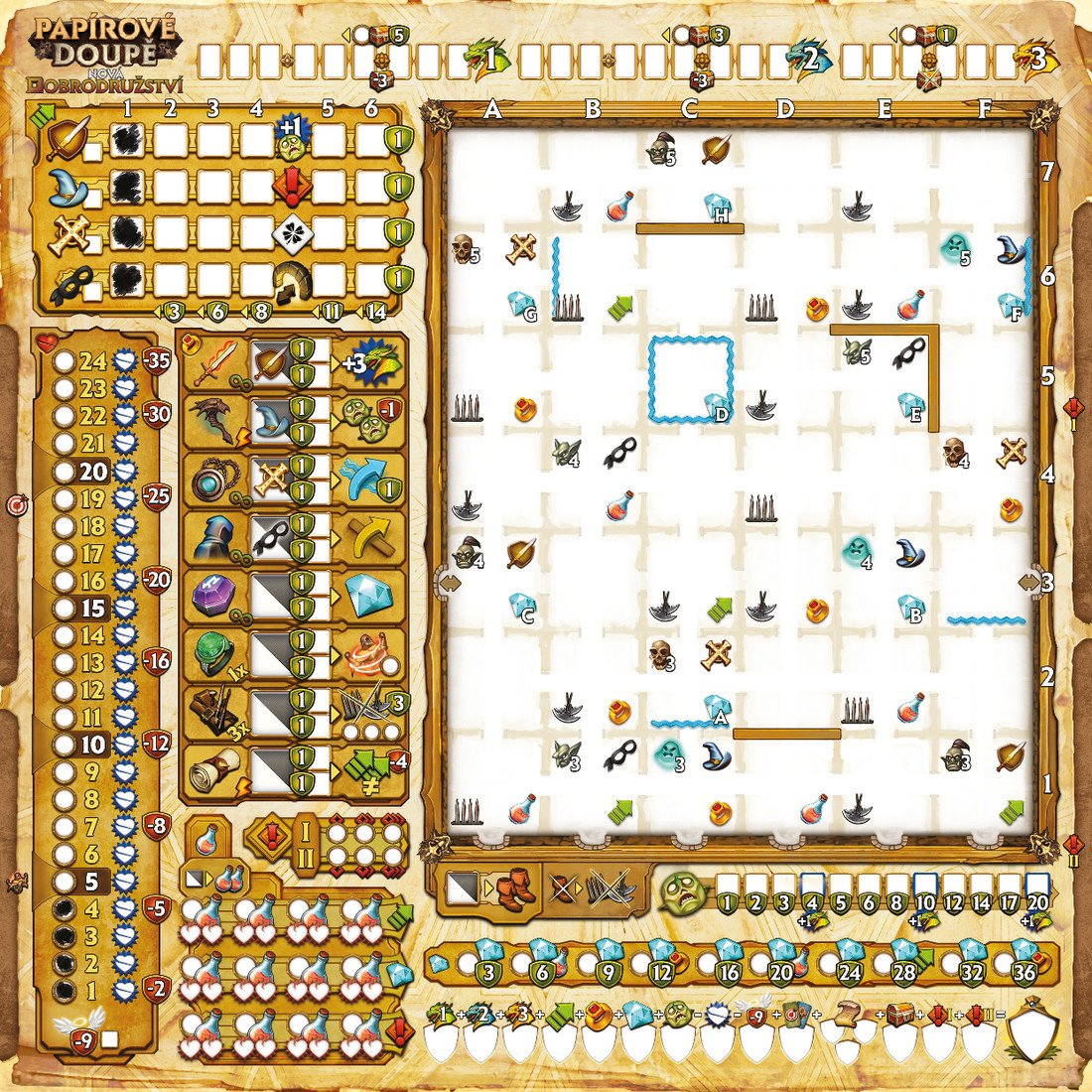 TLAMA games Papírové Doupě - stíratelný list pro rozšíření