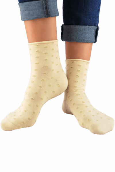 Noviti SB024 puntíky Lurex Dámské ponožky 39-42 fialová