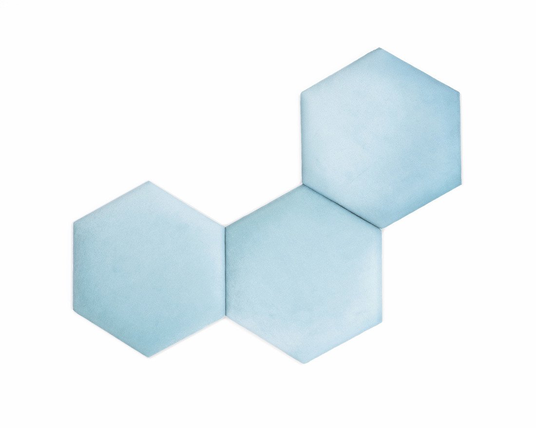 Čalouněný panel Hexagon- baby blue  S