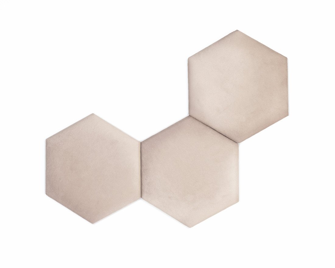 Čalouněný panel Hexagon - béžový S