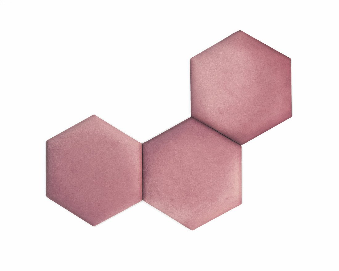 Čalouněný panel Hexagon - růžový S