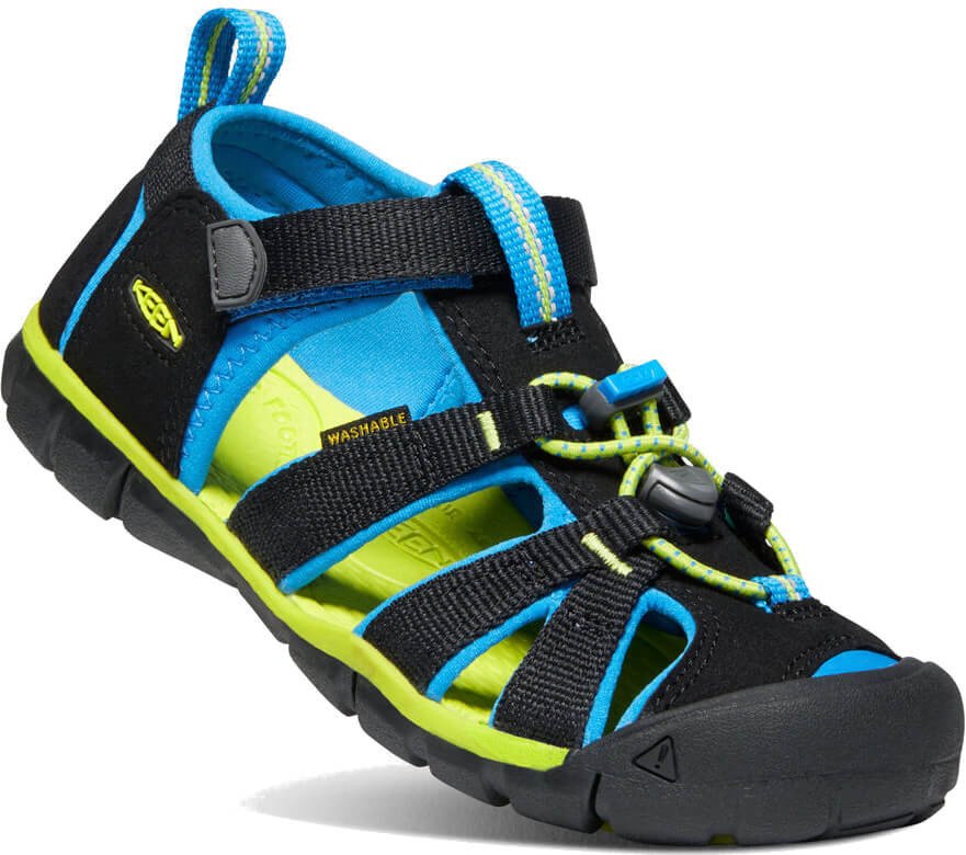 KEEN Dětské sandále SEACAMP 1022969 black/brilliant blue 27-28