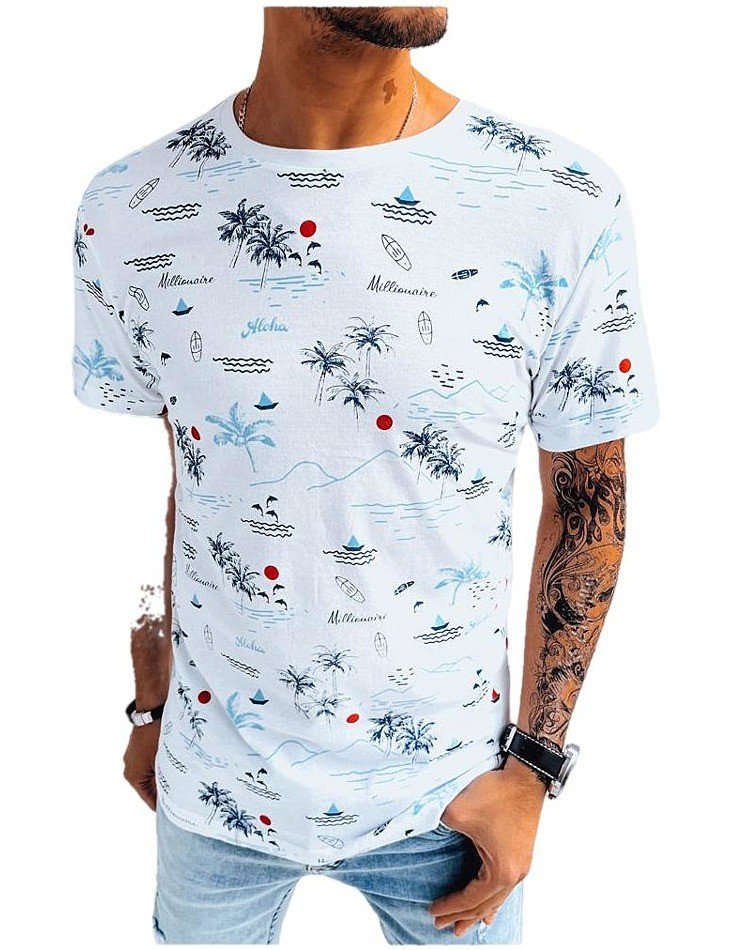 Bílé pánské triko s potiskem