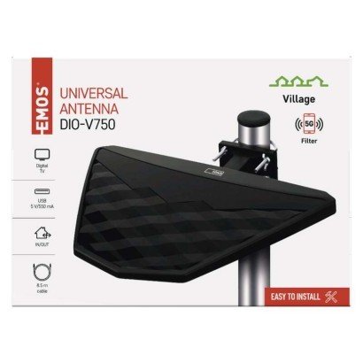 Anténa univerzální VILLAGE DIO-V750, DVB-T2, filtr LTE/4G/5G