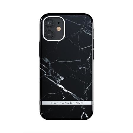 Richmond & Finch kryt Black Marble pre iPhone 12 mini - Silver Details