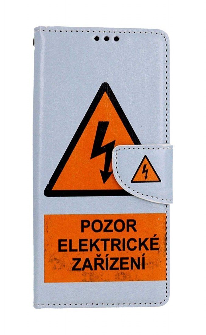 Pouzdro TopQ Samsung A14 5G knížkové Pozor elektrické zařízení 94248