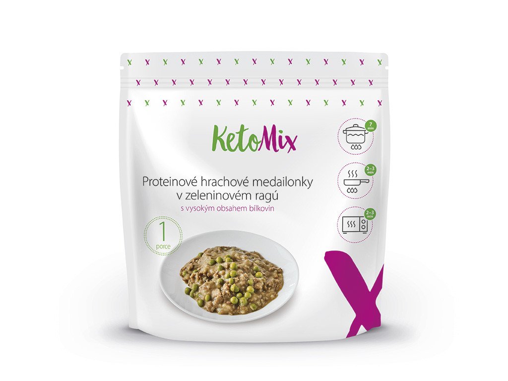 KetoMix Proteinové hrachové medailonky v zeleninovém rabgú – hotový pokrm | 1 porce, 250 g