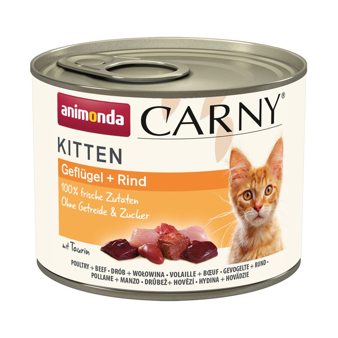 6 x 200 g Animonda Carny Kitten +  100 g Kitten s drůbežím zdarma!  - Hovězí, telecí & kuře
