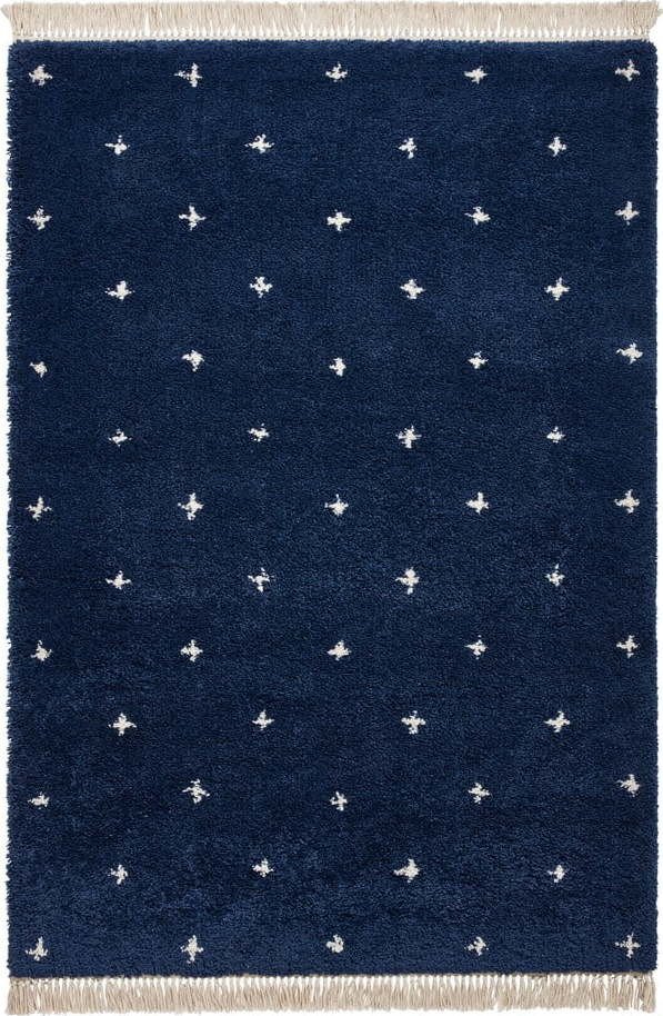 Námořnicky modrý koberec Think Rugs Boho Dots, 120 x 170 cm
