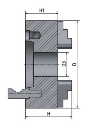 3-čelisťové sklíčidlo s centrickým upínáním o 200 mm Camlock 4