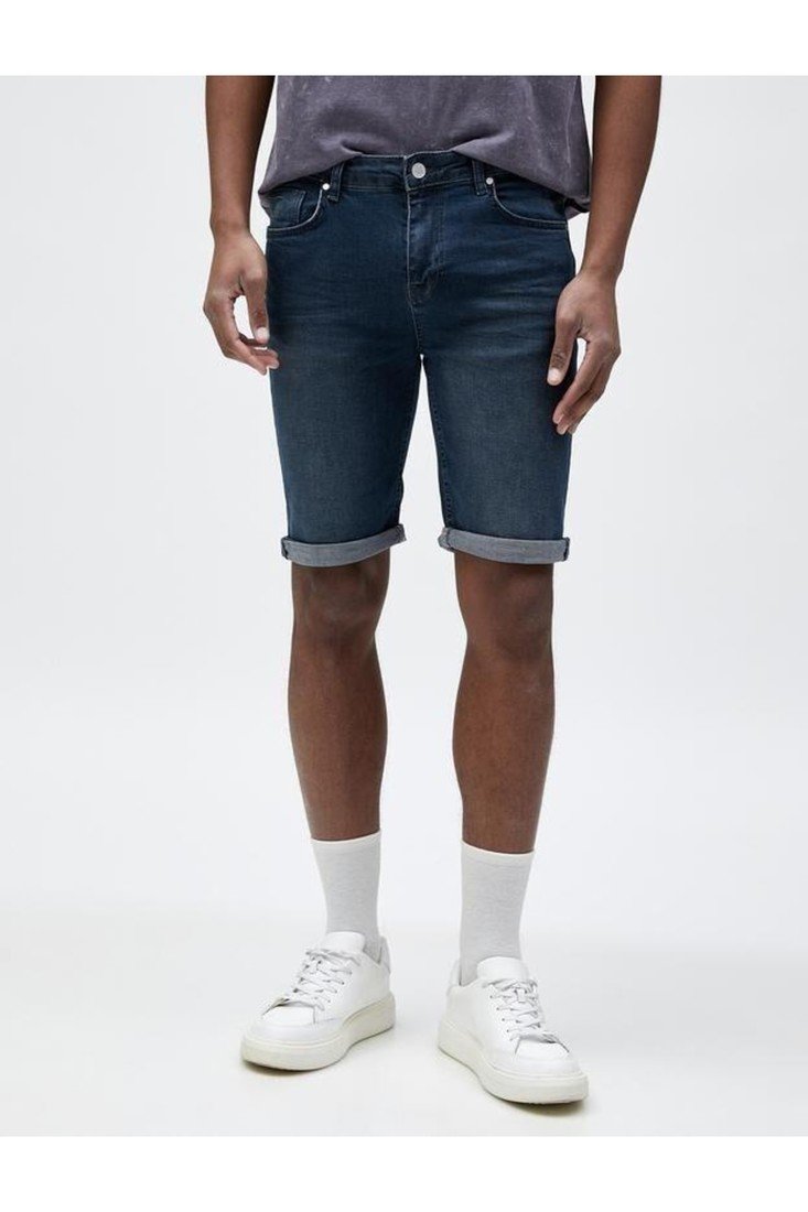 Koton Bermuda Denim Shorts Layered Leg Detail Buttoned Pocket Cotton