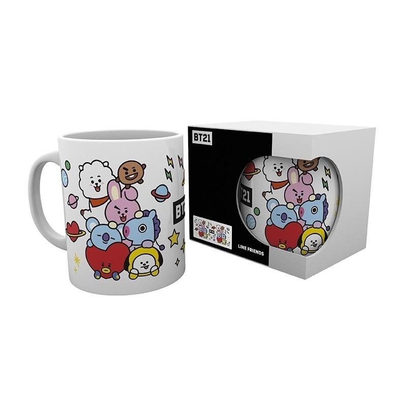 BT21 Hrnek keramický - Character stack (objem 320 ml)