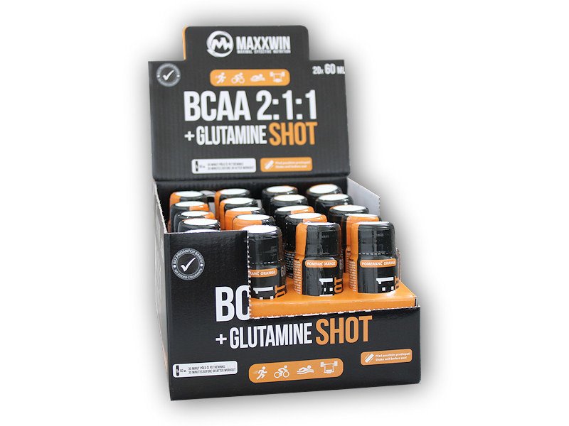 Maxxwin BCAA + Glutamine shot 20x60ml Varianta: pomeranč