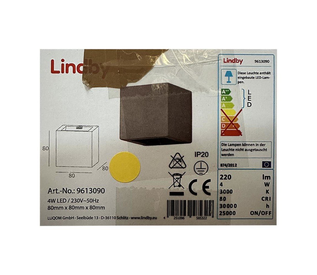 Lindby Lindby - LED Nástěnné svítidlo QUASO LED/4W/230V