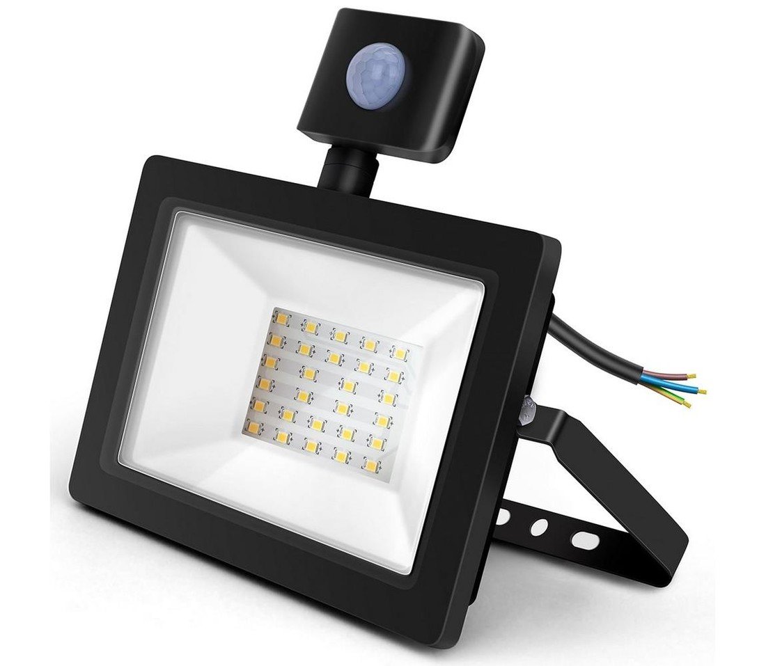 B.V.  - LED Reflektor se senzorem LED/20W/230V 4000K IP65 černá