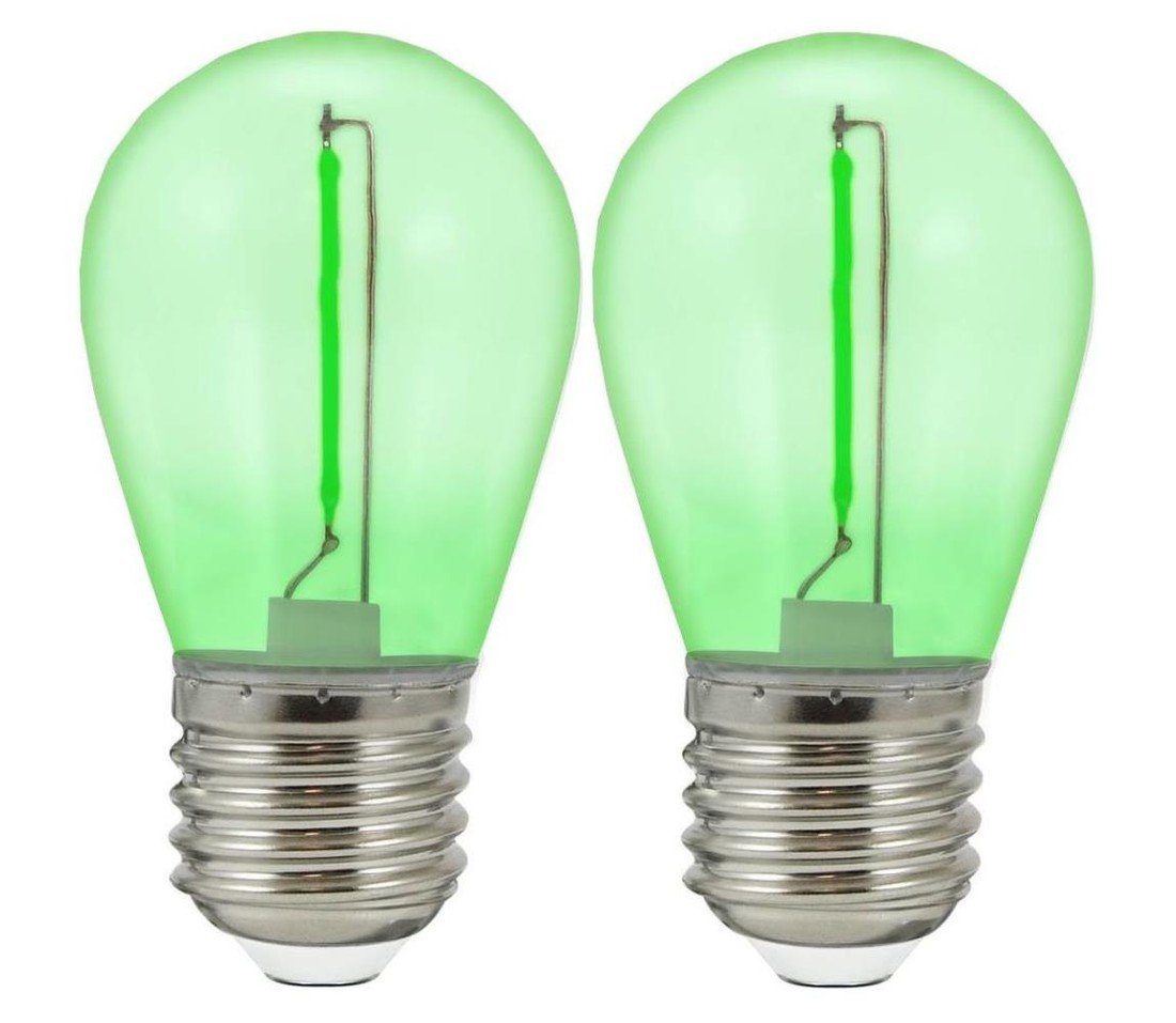 SADA 2x LED Žárovka PARTY E27/0,3W/36V zelená
