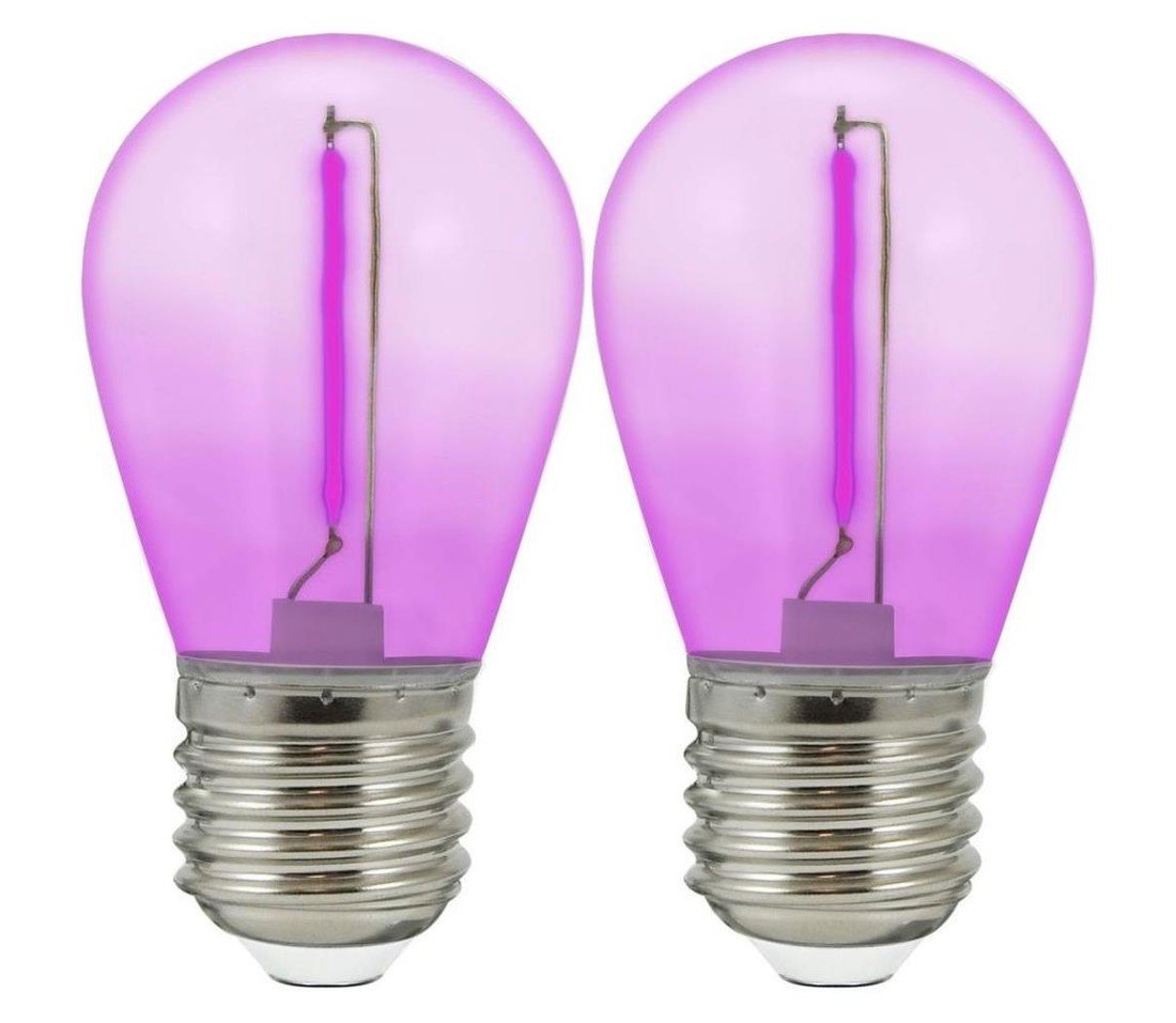 SADA 2x LED Žárovka PARTY E27/0,3W/36V fialová