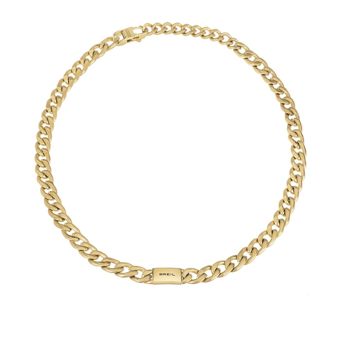 BREIL Slušivý pozlacený náhrdelník Logomania TJ3071