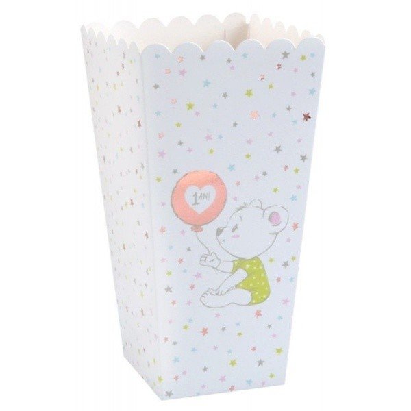 Krabičky na popcorn 1. narozeniny 8 ks