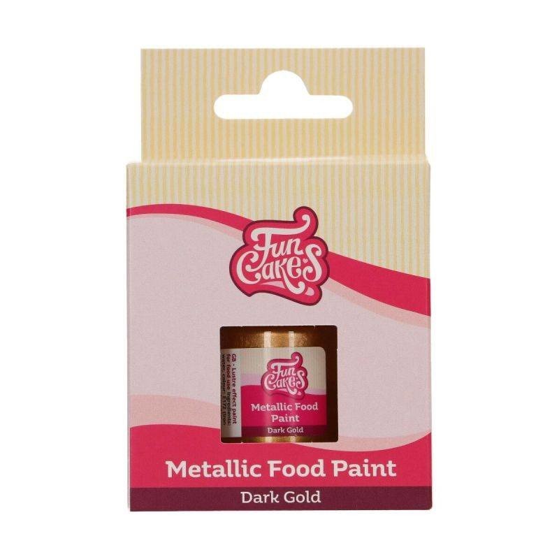 Metalická barva dark gold,30ml - FunCakes