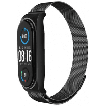 Řemínek náhradní pro Xiaomi Mi Band 5 / 6 / 7 METAL, černá Ostatní 474272 5903396186097