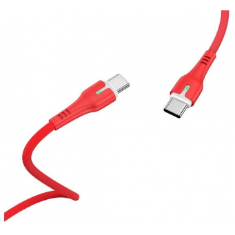 Data kabel HOCO X45 Surplus, USB-C/USB-C (PD) LED, 3A, 60W, 1m, červená HOCO 470775 6931474725608