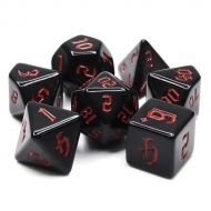 Dice4friends Dice Set Opaque: Chon drite Black/Red (7)