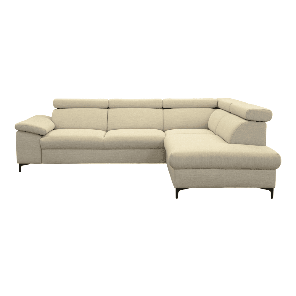 Rozkládací sedací souprava, krémová, pravá, ZACHARY ROH