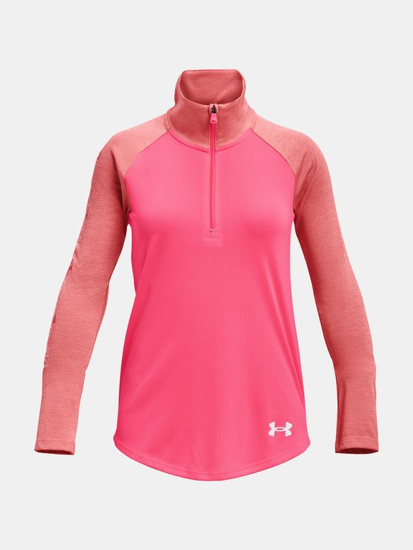 Under Armour UA Tech Graphic 1/2 Zip Triko dětské Růžová