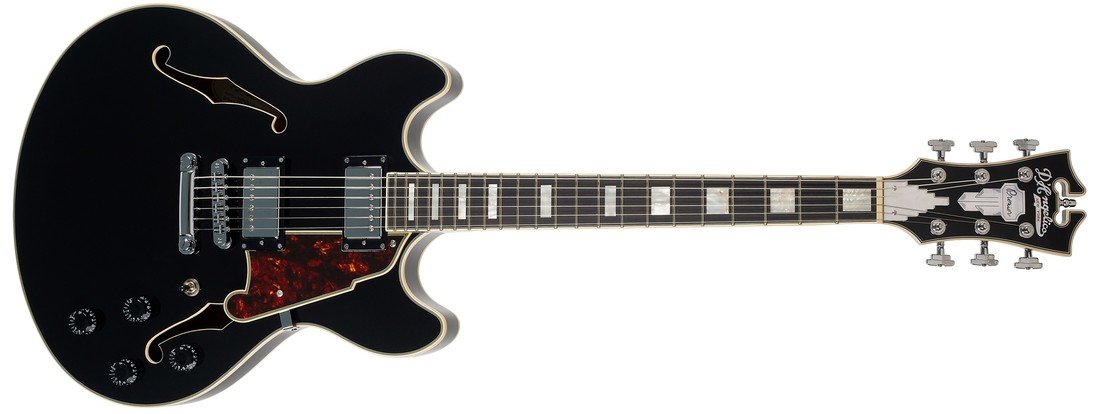 D'Angelico Double Cutaway Black Flake