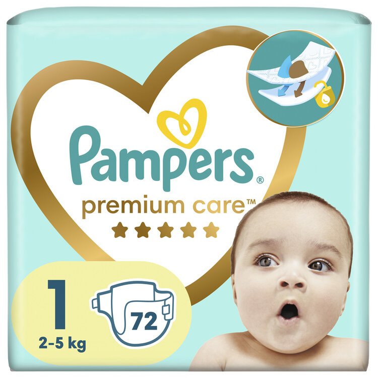 Pampers Premium Care plenky vel. 1 (144 ks plenek) 2-5 kg Půlměsíční balení