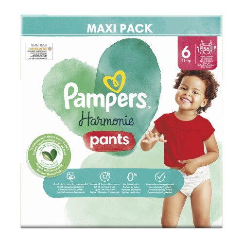 Pampers Harmonie Pants Plenkové kalhotky vel. 6 (56 ks plenek) 15+ kg