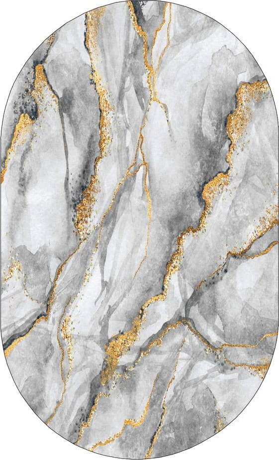 Koberec běhoun v šedo-zlaté barvě 80x200 cm – Rizzoli