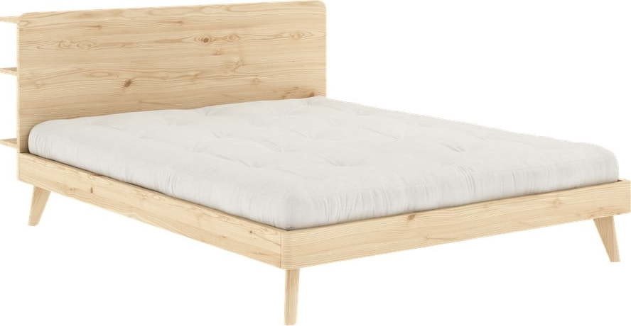 Dvoulůžková postel s roštem 160x200 cm v přírodní barvě Retreat – Karup Design