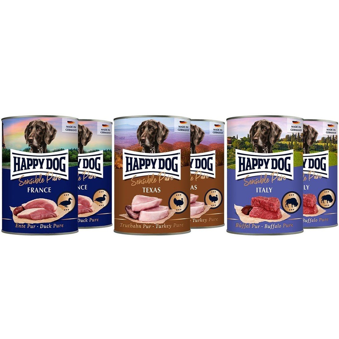 Happy Dog Sensible Pure 24 x 400 g - Mix Sensible (3 druhy)