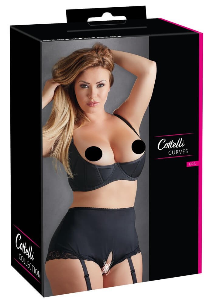 Cottelli Plus Size - stiffened bra (black)