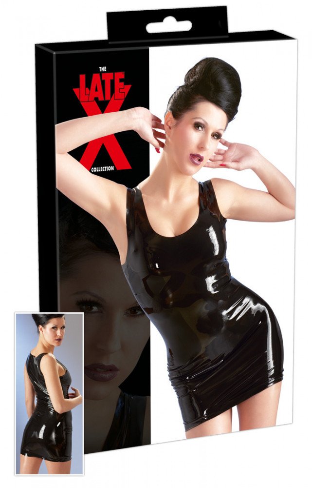LATEX - sleeveless minidress (black)