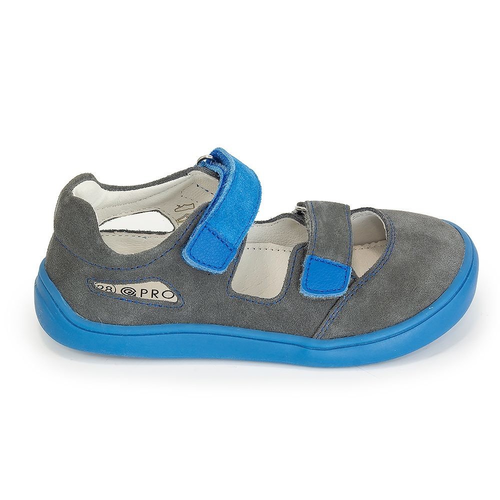 Protetika chlapecké kožené barefoot sandály Tery Grey tmavě šedá 21