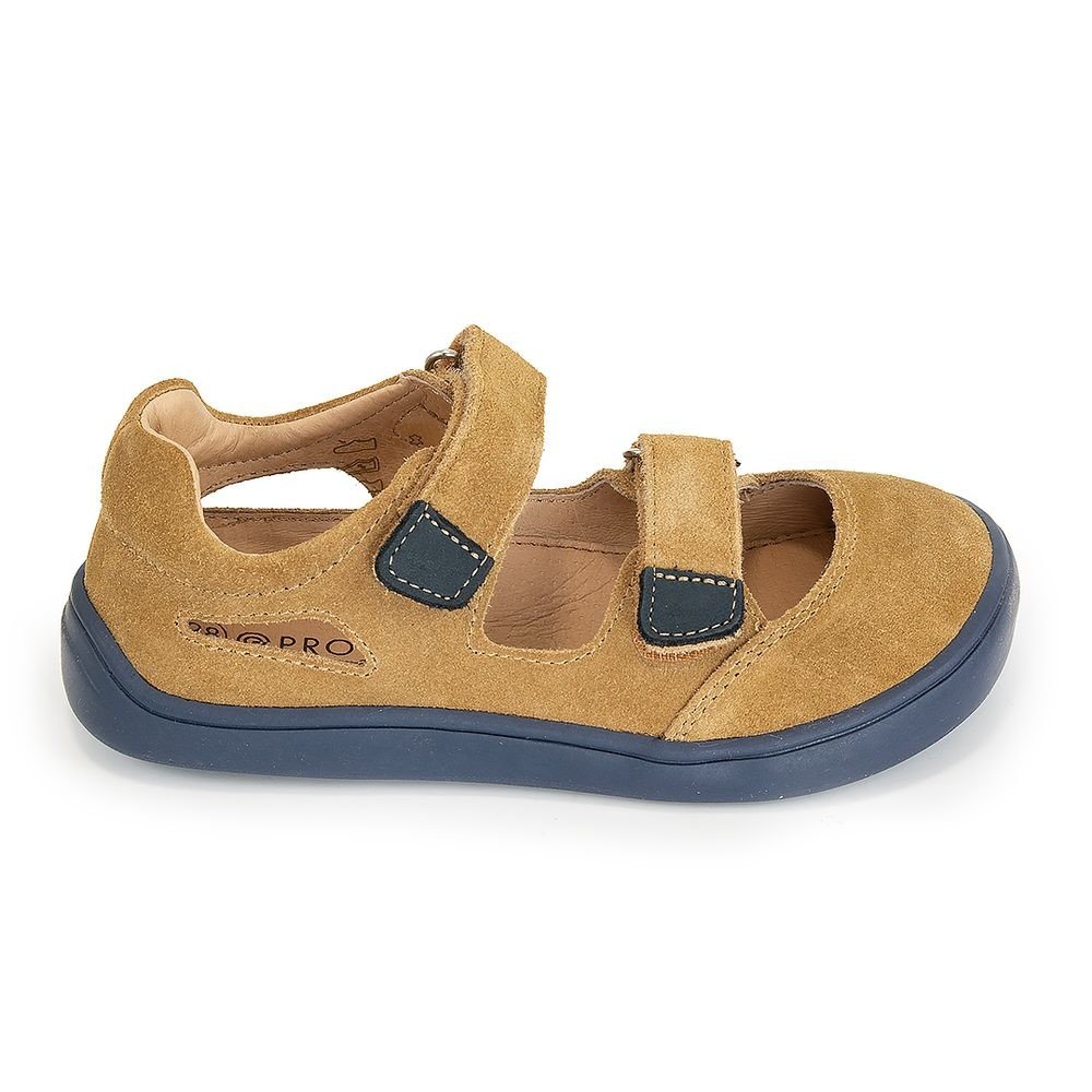 Protetika dětské kožené barefoot sandály Tery Brown hnědá 21