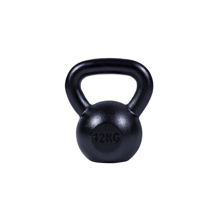 Gorilla Sports kettlebell činka, litinová, černá, 12 kg