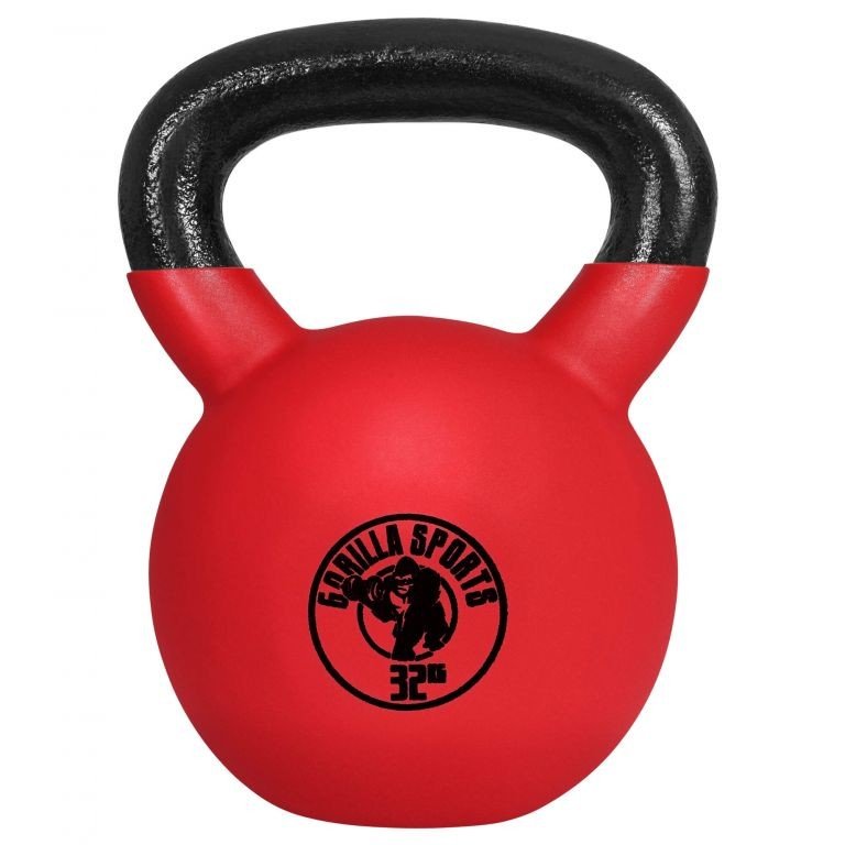 Gorilla Sports kettlebell činka, pogumovaný povrch, 32 kg