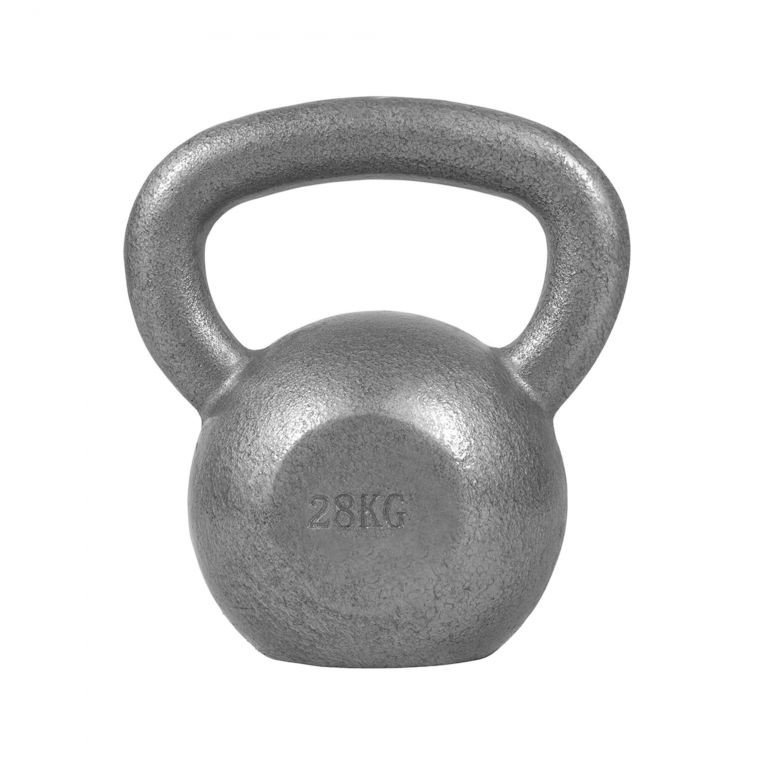 Gorilla Sports kettlebell činka, litinová, šedá, 28 kg