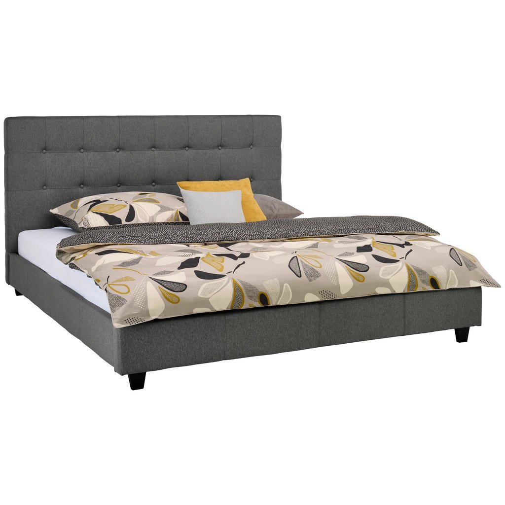 Carryhome ČALOUNĚNÁ POSTEL, 180/200 cm, dřevo, textil, antracitová